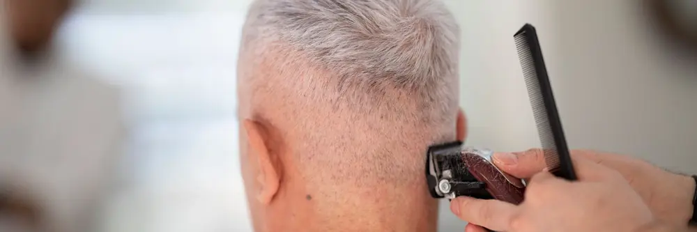 Clipper fade at the barber