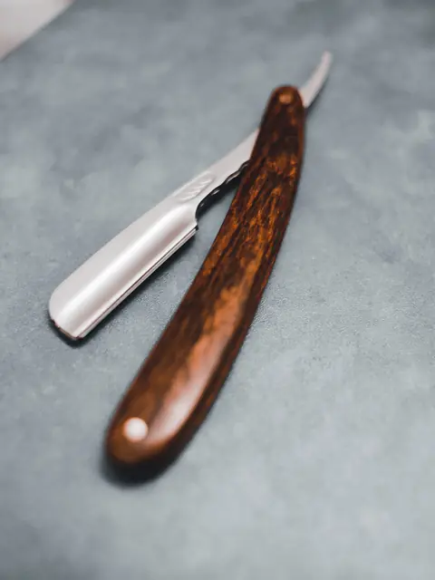 Straight razor on stone