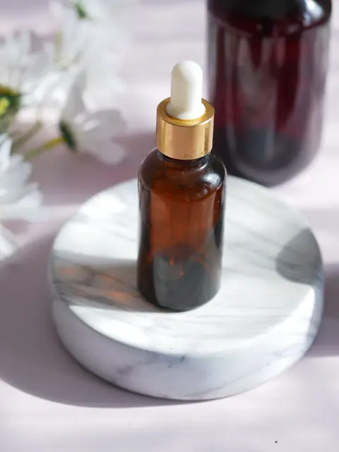 Serum bottle on marble